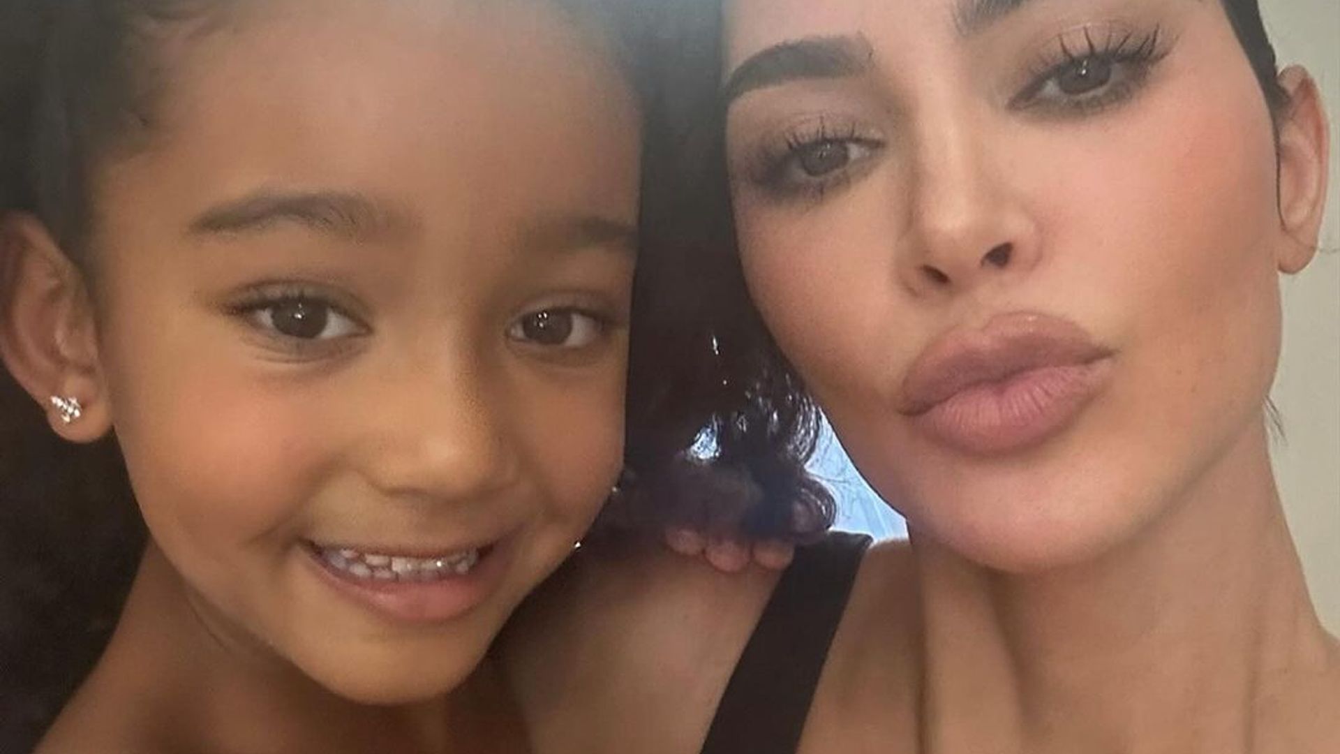 Kim with her daughter Chicago - who turns six on January 15 