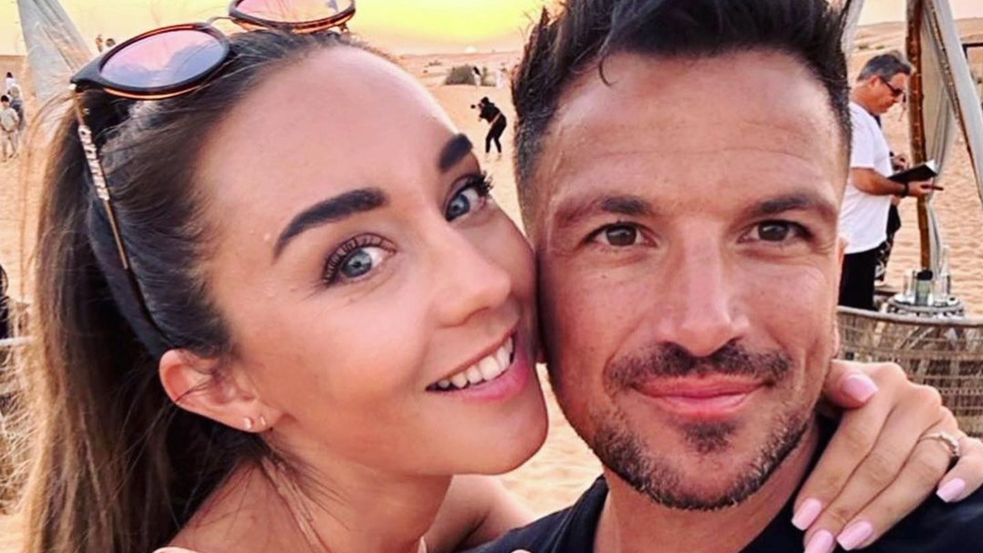 Peter Andre poses for selfie with his wife Emily 