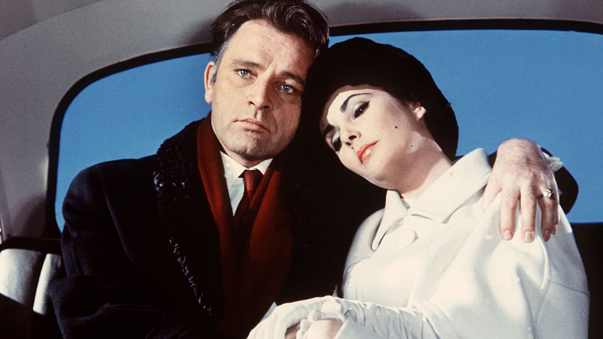 Welsh actor Richard Burton and British American actress Elizabeth Taylor on the set of The V.I.P.s, directed by Anthony Asquith
