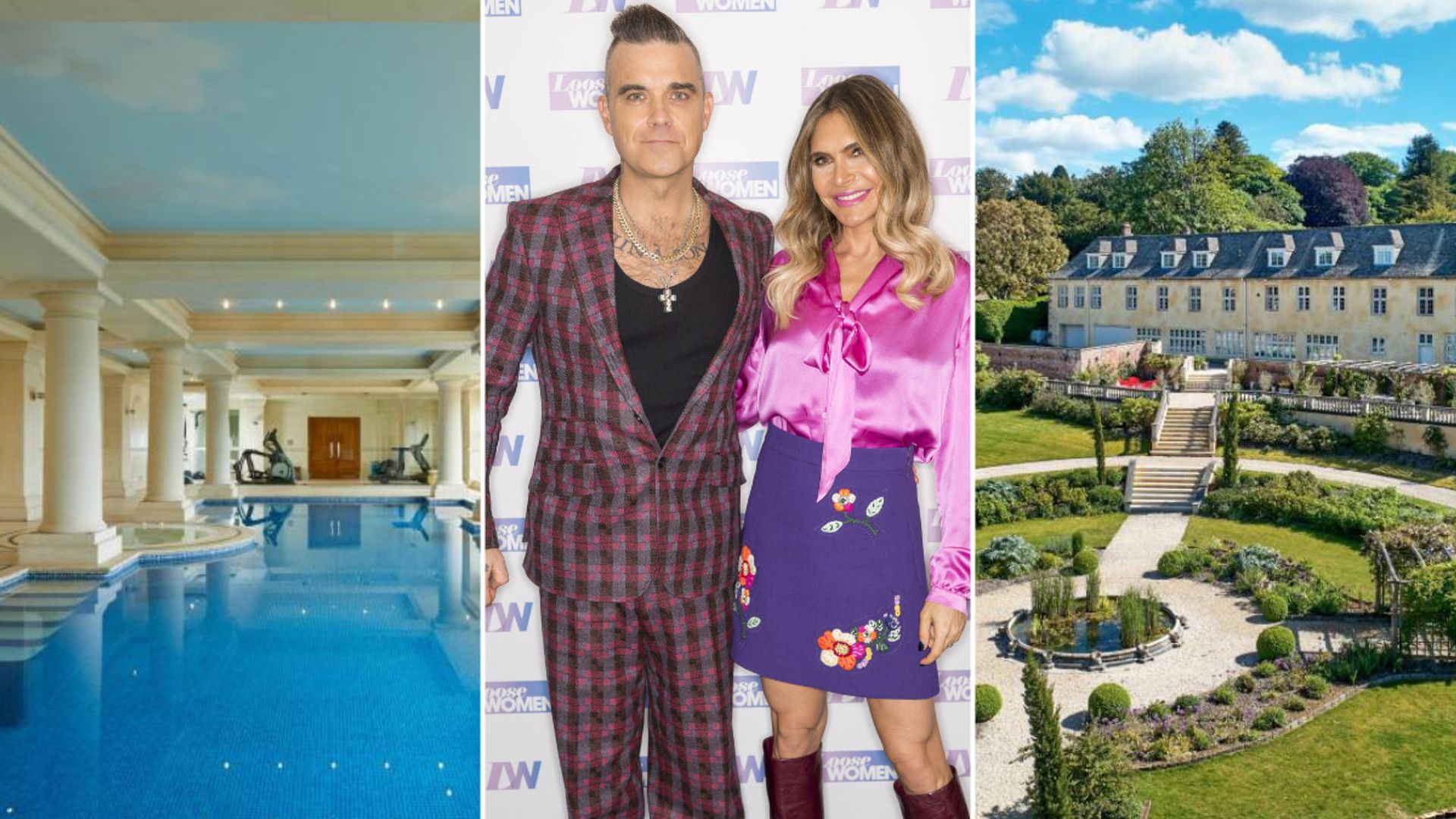 Robbie Williams and Ayda Field list £6.7m estate with pool, spa and helicopter hangar - photos