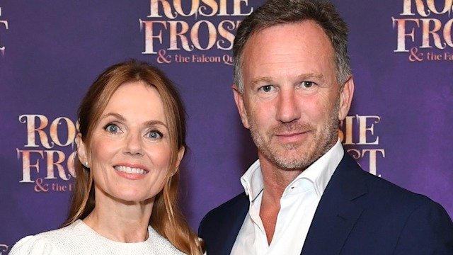 Geri Halliwell-Horner and Christian Horner attend the launch of Geri Halliwell-Horner's new book, "Rosie Frost & The Falcon Queen" at Tower of London on October 10, 2023 in London, England