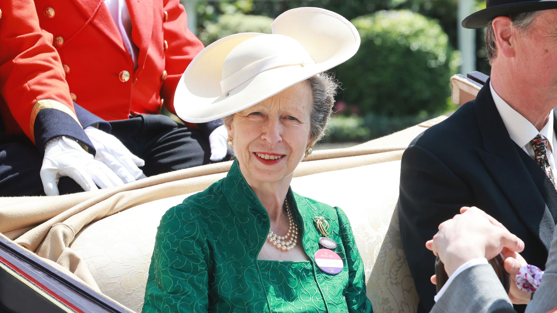 Princess Anne wearing a green dress at Royal Ascot 2023
