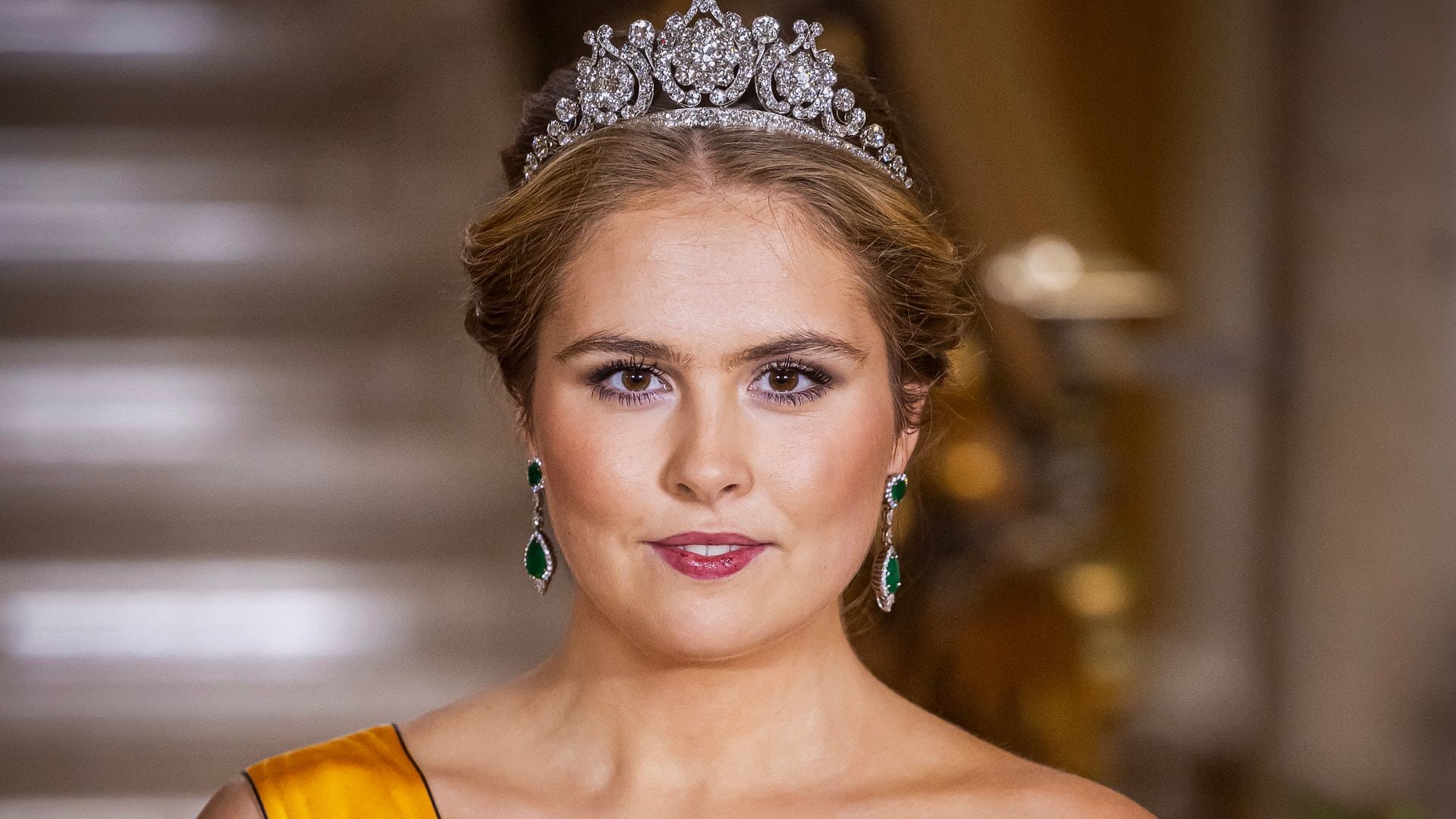 LUXEMBOURG, LUXEMBOURG - OCTOBER 3: Princess Amalia of The Netherlands after the swearing ceremony of the new Grand Duke at the gala diner at Grand Ducal Palace on October 3, 2025 in Luxembourg, Luxembourg. (Photo by Patrick van Katwijk/WireImage)