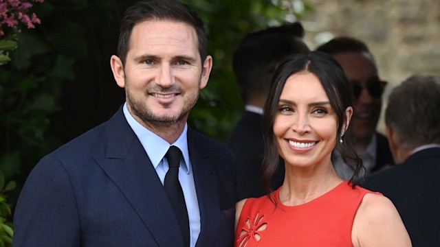 Frank Lampard and Christine Lampard seen arriving at the wedding of Ant McPartlin and Anne-Marie Corbett at St Michael's Church in Heckfield on August 07, 2021 in Hook, Hampshire