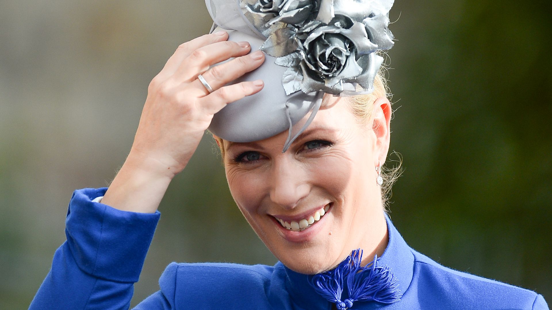 Zara Tindall attends the wedding of Princess Eugenie of York and Jack Brooksbank at St George's Chapel in Windsor Castle on October 12, 2018 in Windsor, England. 