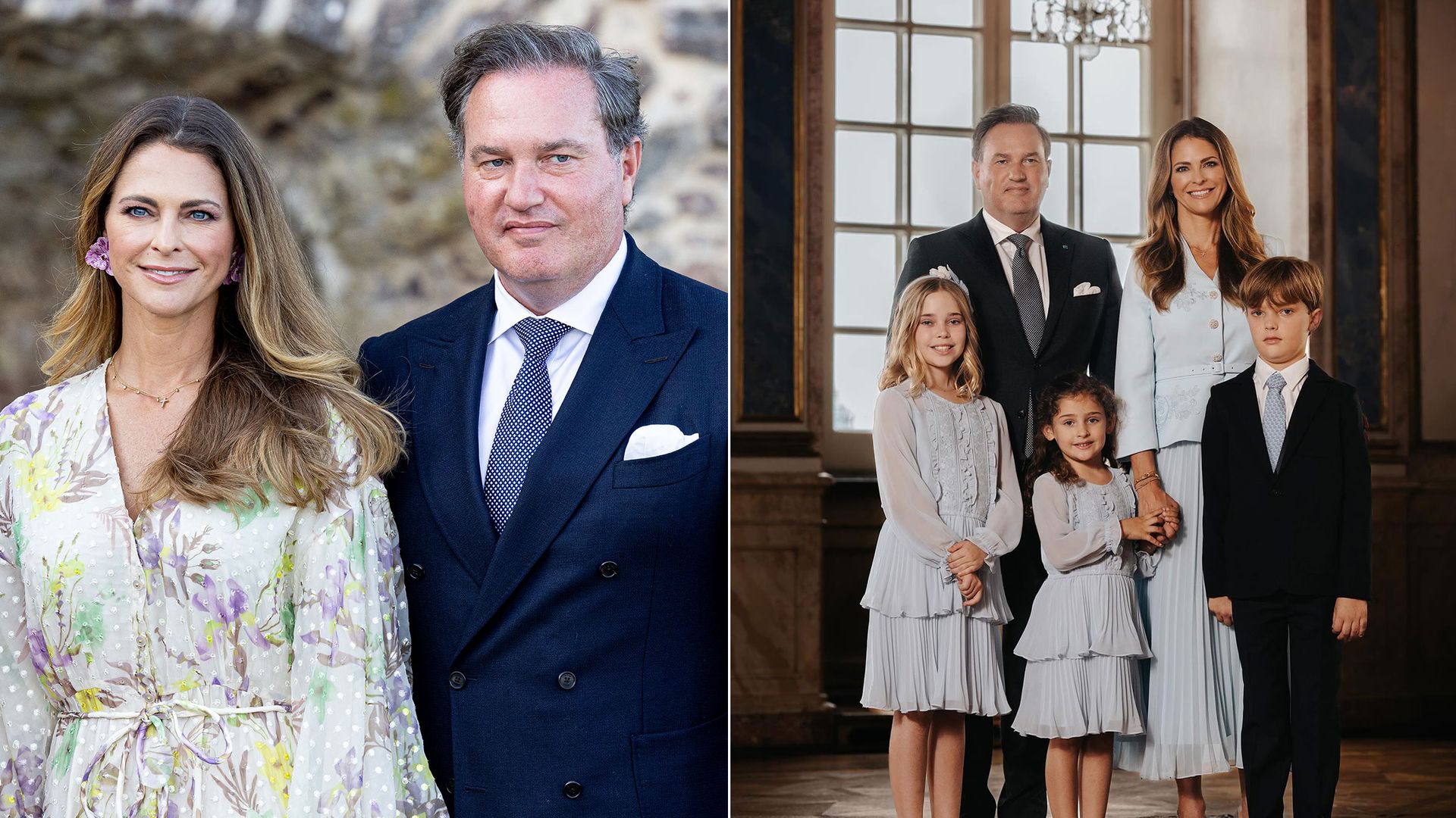 Princess Madeleine and Christopher O'Neill with the children