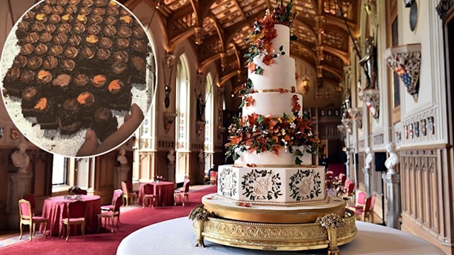 royal wedding cake served