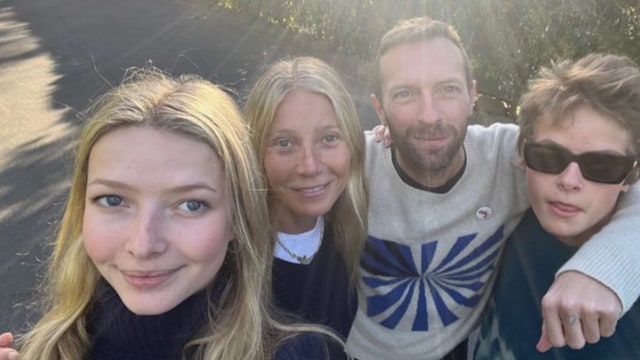 Photo shared by Gwyneth Paltrow on Instagram in honor of Father's Day of her and Chris Martin with their kids Apple and Moses