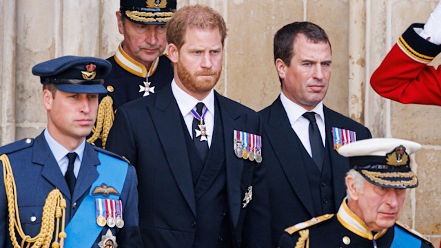 Prince Harry with Prince Williama and King Charles