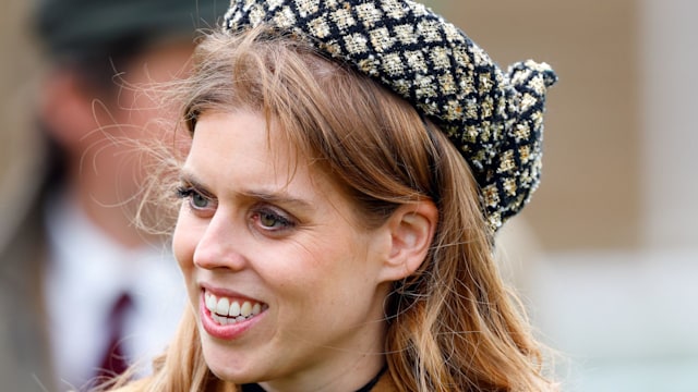 Princess Beatrice in a brown coat