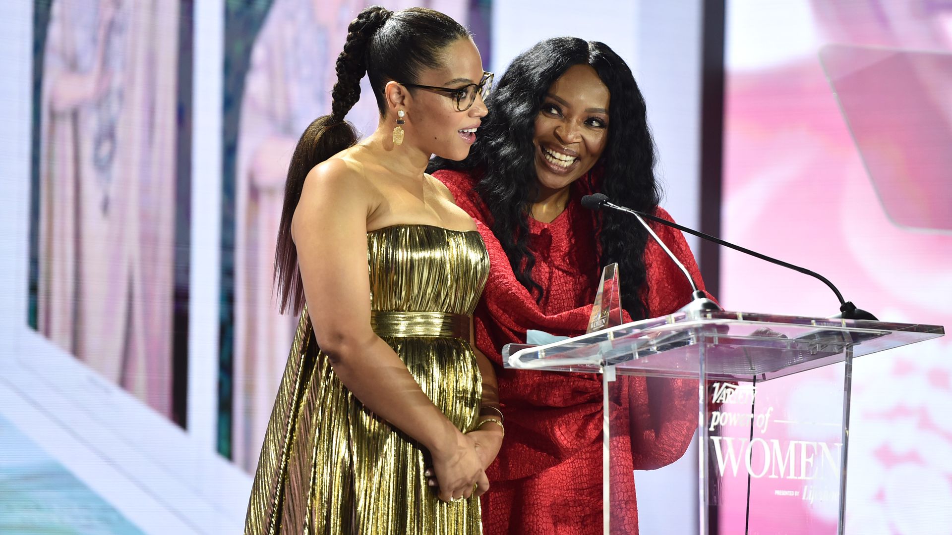 Bianca Lawson and Tina Lifford speak onstage during Variety's Power of Women event in 2022