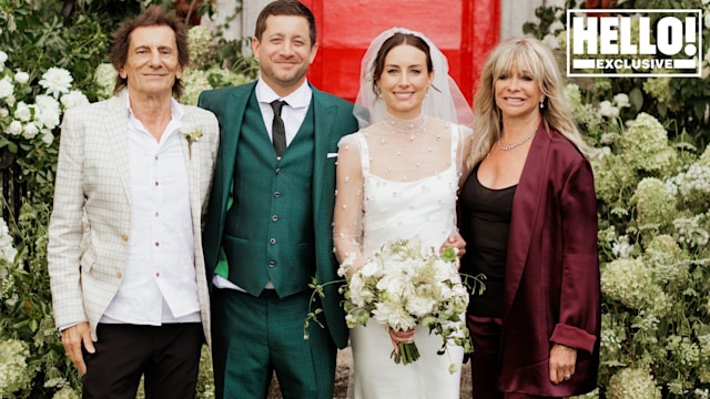 Tyrone Wood with his parents and his new wife