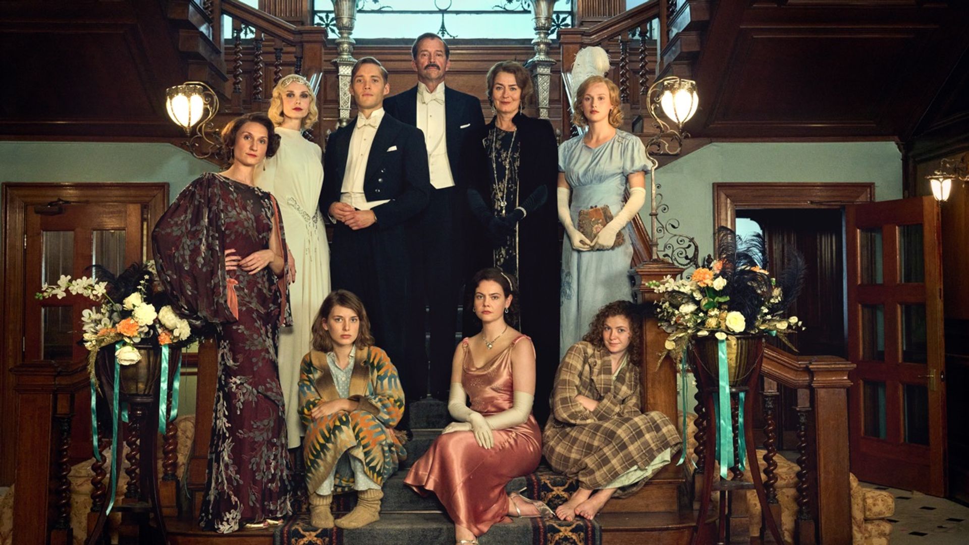 The Mitford sisters with Toby Regbo as Tom Mitford, James Purefoy as Farve and Anna Chancellor as Muv