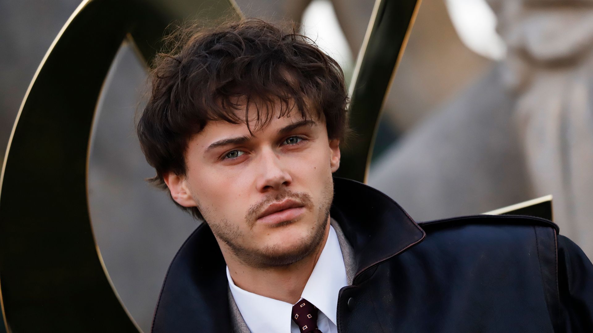 Christopher Briney at the Saint Laurent fashion show as part of Spring/Summer 2026 Paris Fashion Week