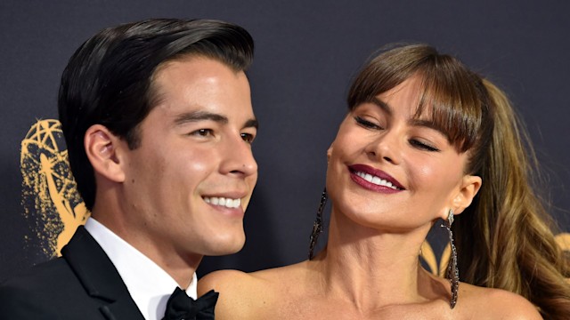 mother and son at red carpet awards ceremony