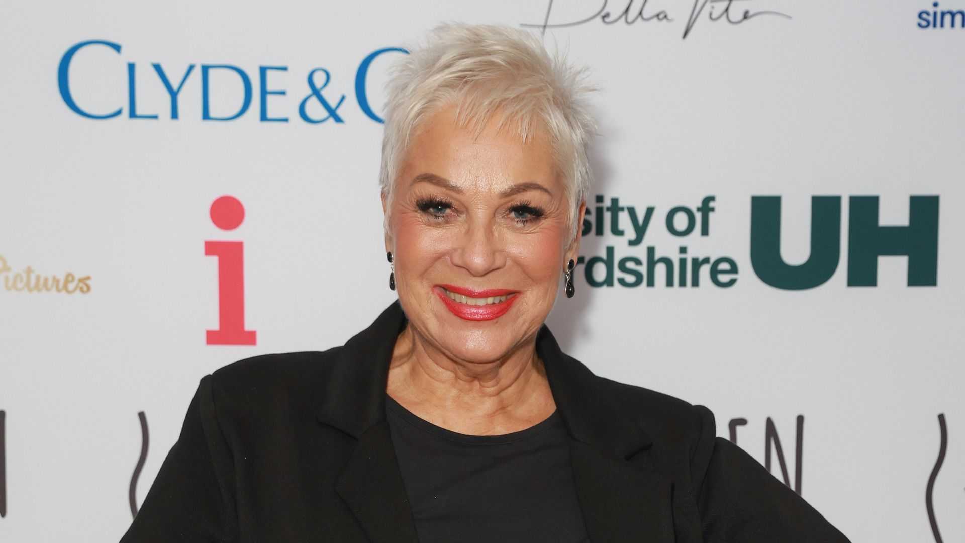 Denise Welch in all-black outfit