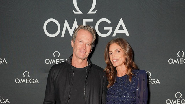 Rande Gerber and Cindy Crawford during the Haute Living Celebrates Cindy Crawford With OMEGA at Nobu Malibu on November 03, 2022 in Malibu, California