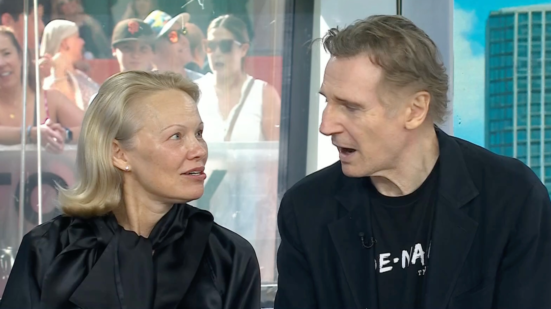 Liam Neeson and Pamela Anderson
