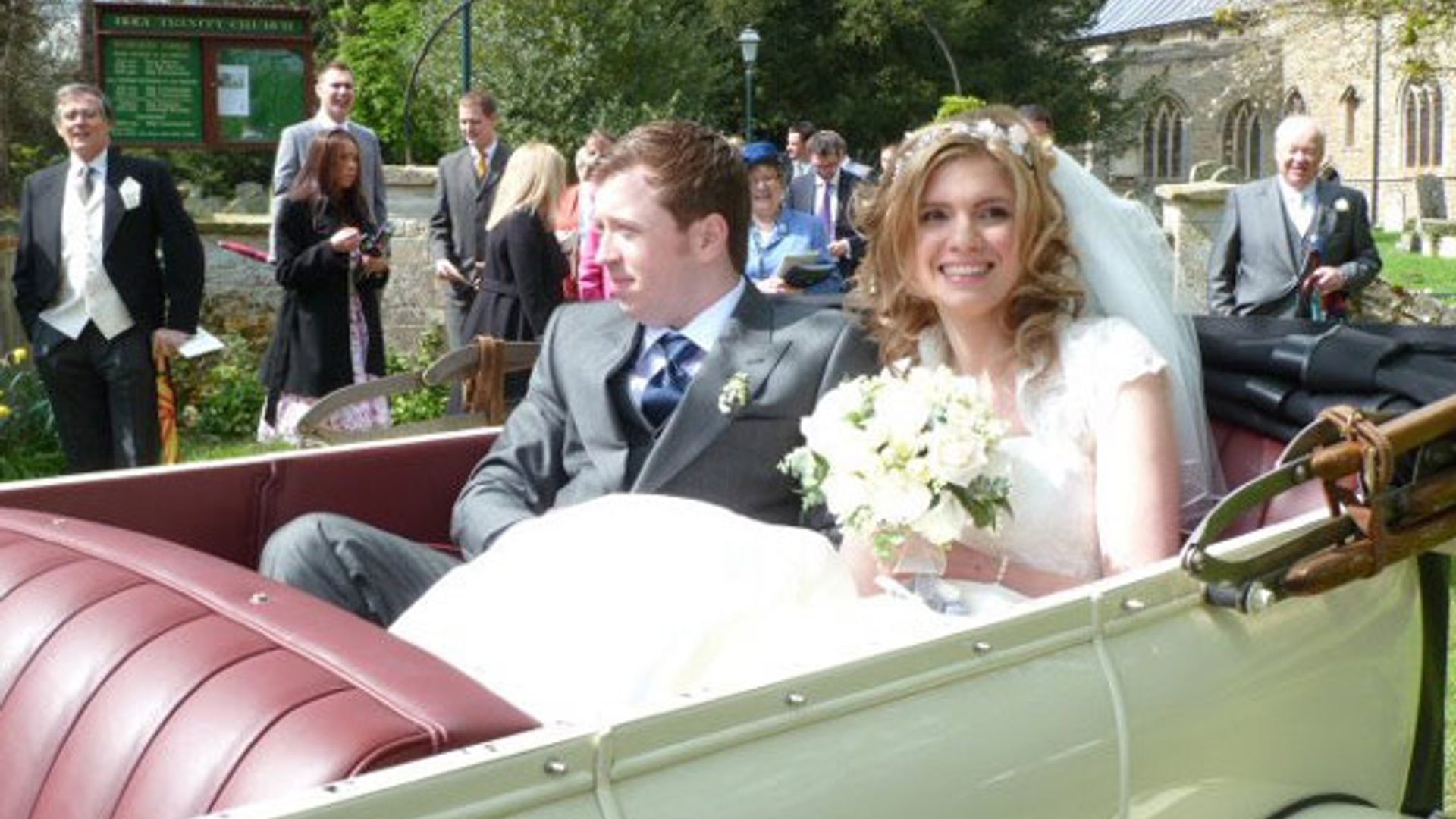 Richard and Charlotte roll into married life in style