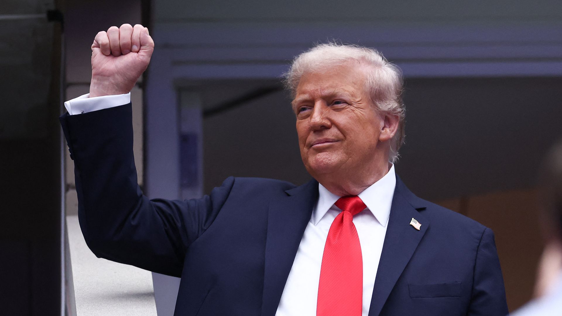 US President Donald Trump arrives to attend the men's singles final tennis match between Spain's Carlos Alcaraz and Italy's Jannik Sinner on the last day of the US Open tennis tournament at the USTA Billie Jean King National Tennis Center in New York City on September 7, 2025.