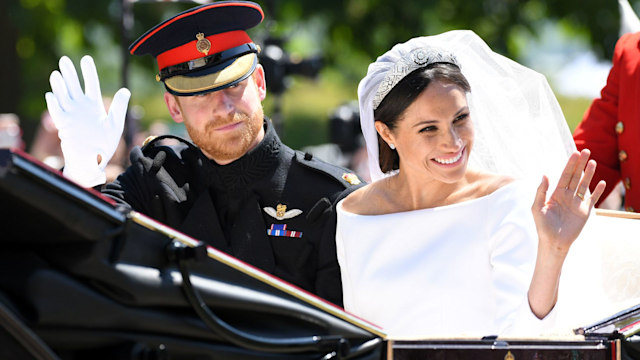  Prince Harry and Meghan in the Ascot Landau carriage 