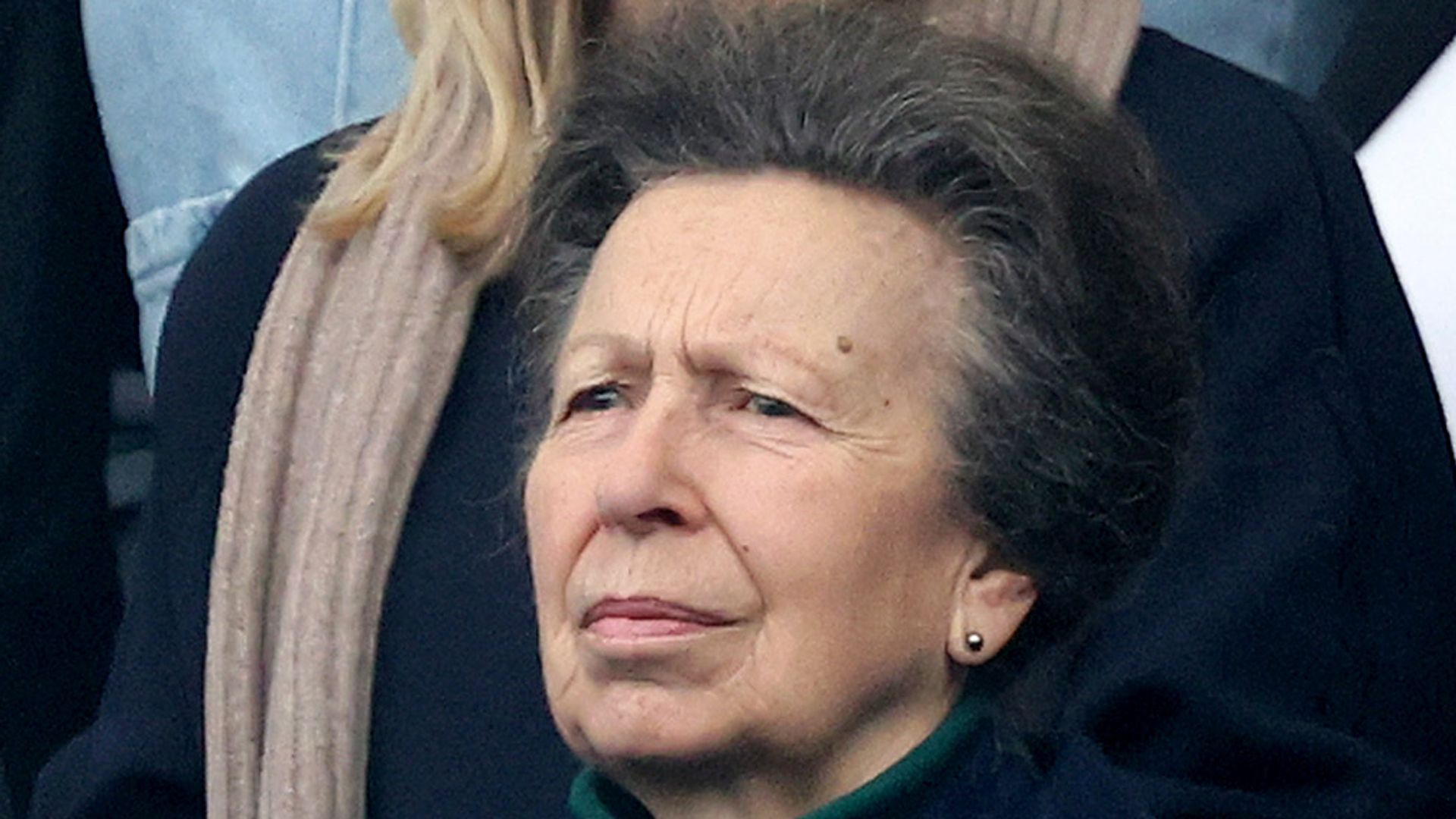 Princess Anne watching a Six Nations match