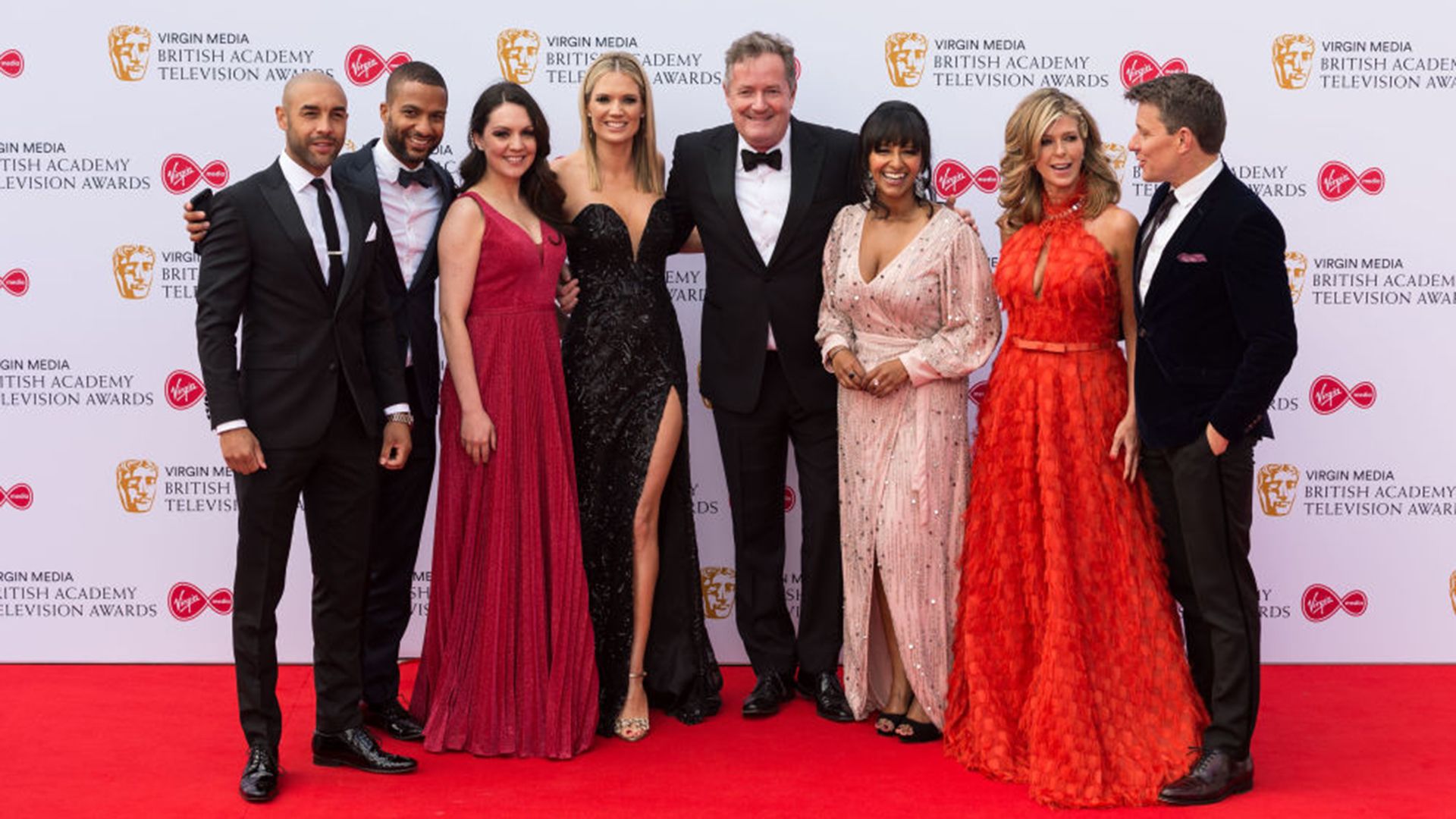 Piers Morgan (C) and cast of Good Morning Britain attend the Virgin Media British Academy Television Awards ceremony at the Royal Festival Hall on 12 May, 2019