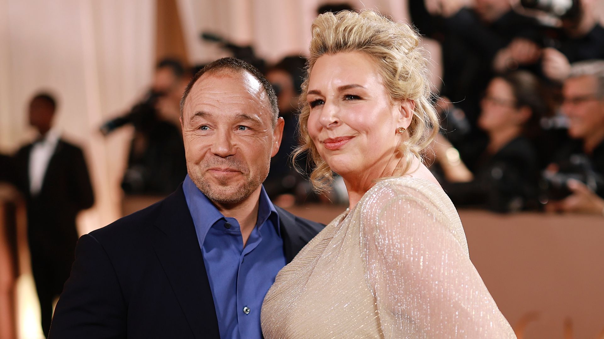 Stephen Graham and Hannah Walters attend the 83rd annual Golden Globe Awards