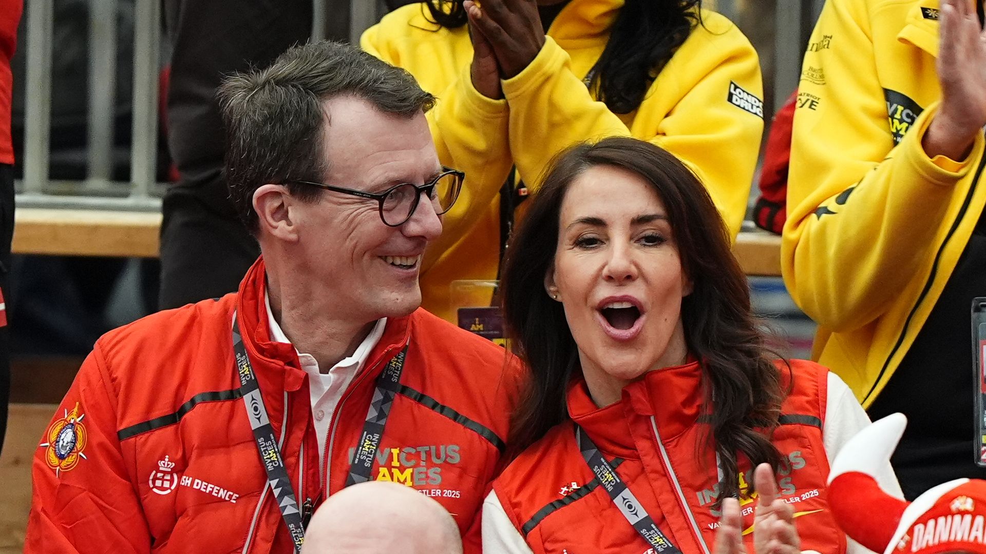 Joachim and Marie cheered their team on from the sidelines
