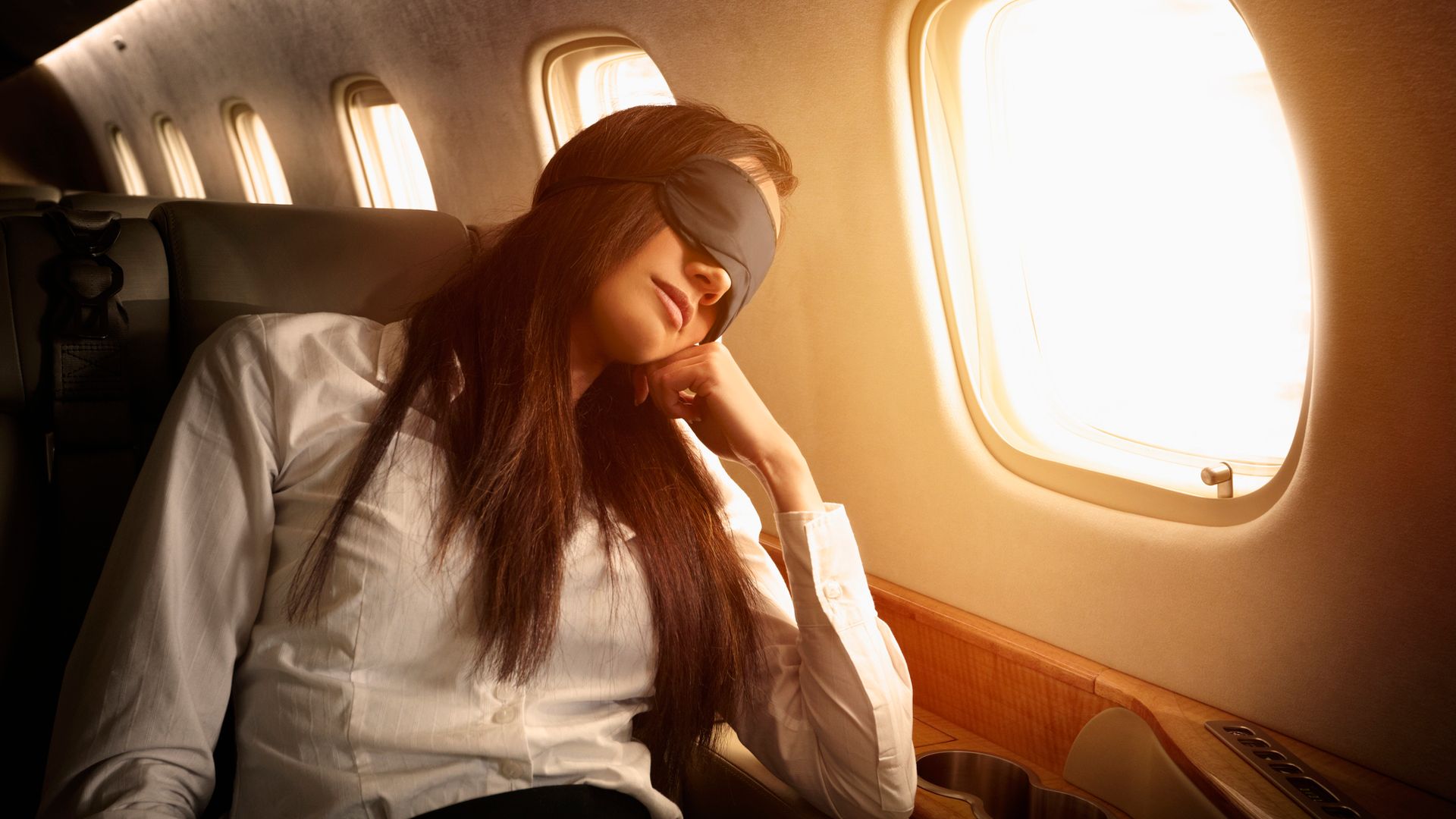 Flight crew uniforms and emblems are generic and are not associated with any particular company