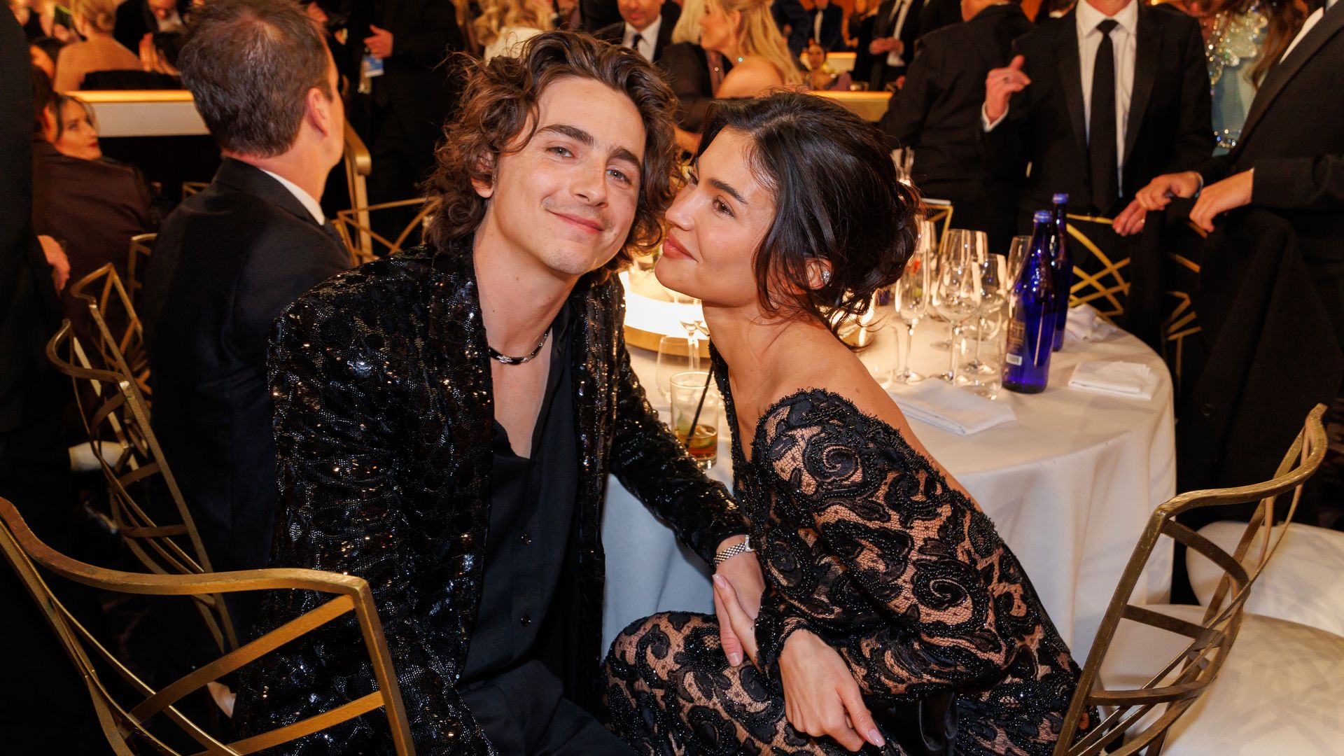 Kylie Jenner and Timothee Chalamet at the golden globes