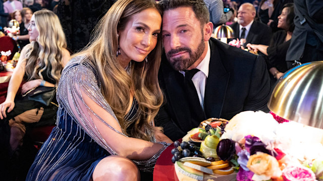 LOS ANGELES, CALIFORNIA - FEBRUARY 05: Jennifer Lopez and Ben Affleck seen during the 65th GRAMMY Awards at Crypto.com Arena on February 05, 2023 in Los Angeles, California. (Photo by John Shearer/Getty Images for The Recording Academy)