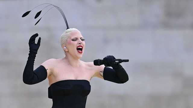 Lady Gaga performs before the opening ceremony