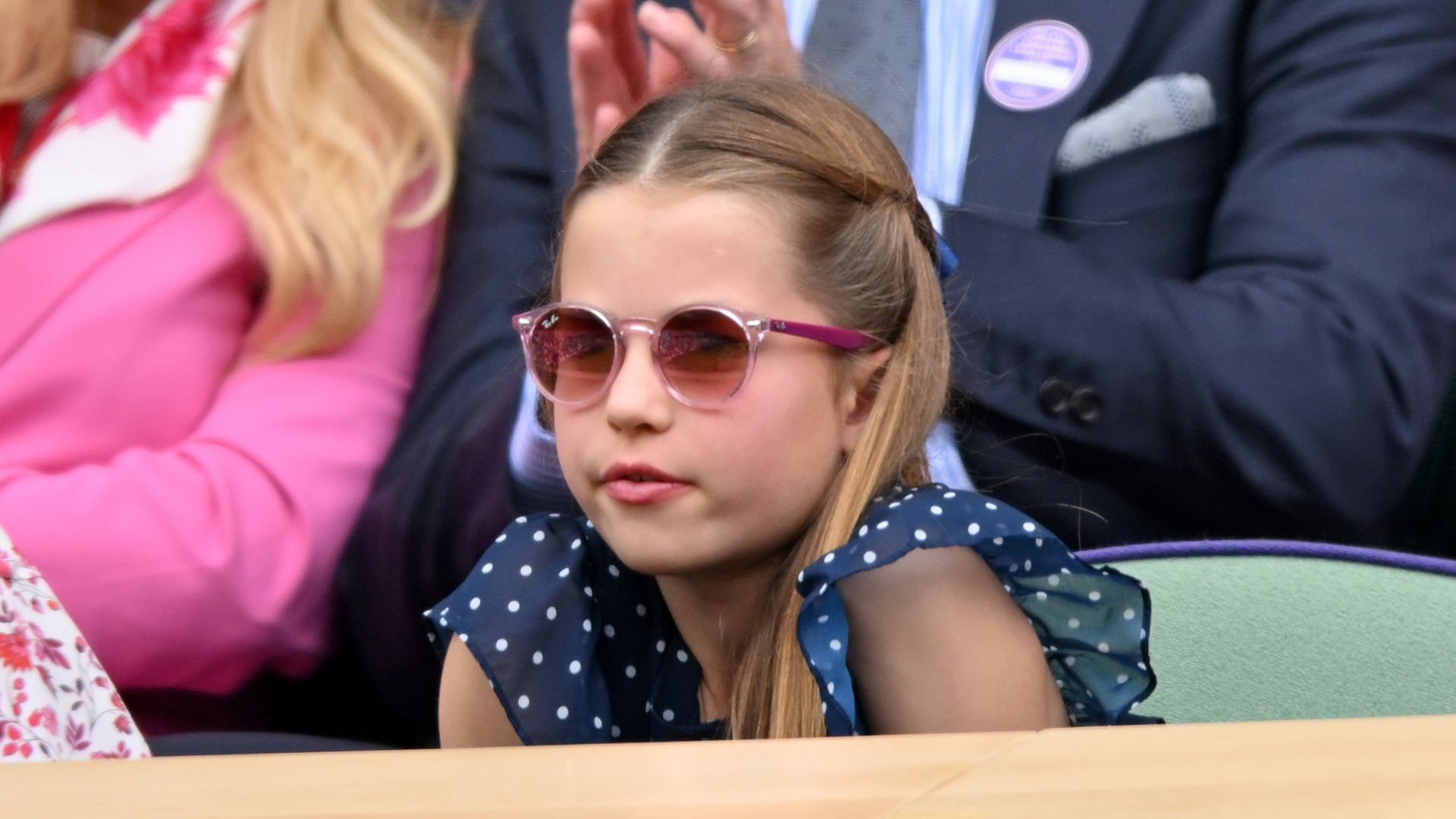 princess charlotte in polka dot dress wimbledon