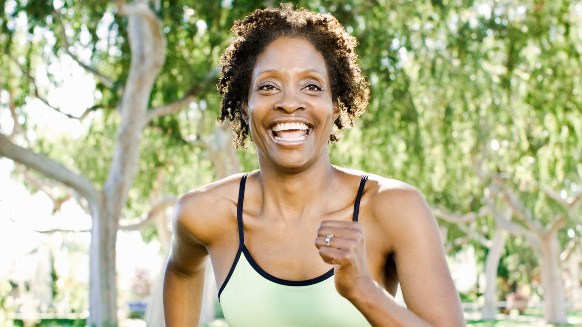 woman running outside