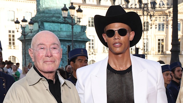David Geffen, Donovan Michaels, Lady Jemma Mornington and Arpad Busson attend Vogue World: Paris at Place Vendome on June 23, 2024 in Paris, France