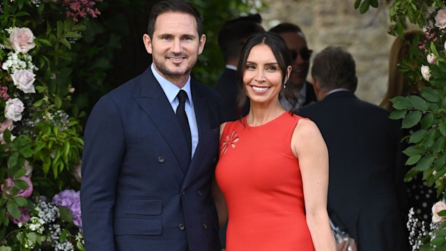 Frank Lampard and Christine Lampard seen arriving at the wedding of Ant McPartlin and Anne-Marie Corbett at St Michael's Church