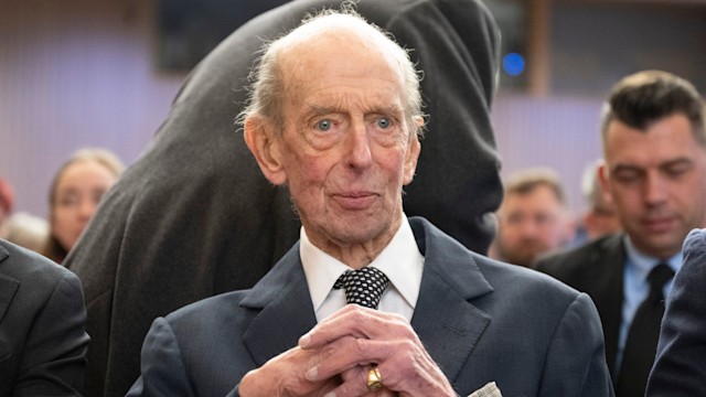 Duke of Kent takes part in a commemoration ceremony in the town hall on the 80th anniversary of the destruction of Dresden.
