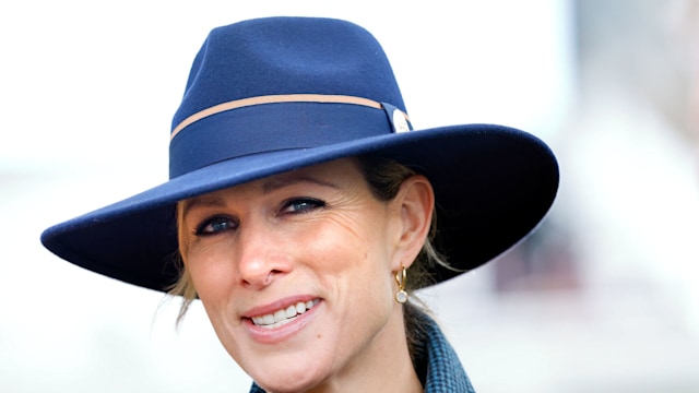 Zara Tindall in a blue outfit