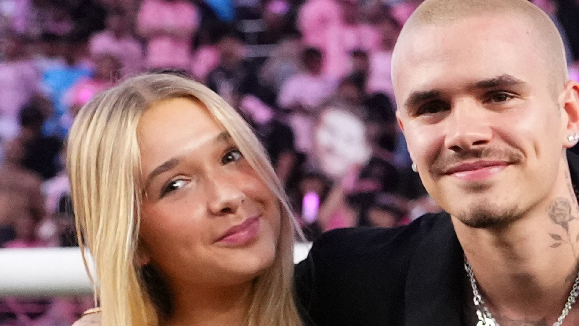 Harper Beckham rocks slouchy jeans look on dad David's special night