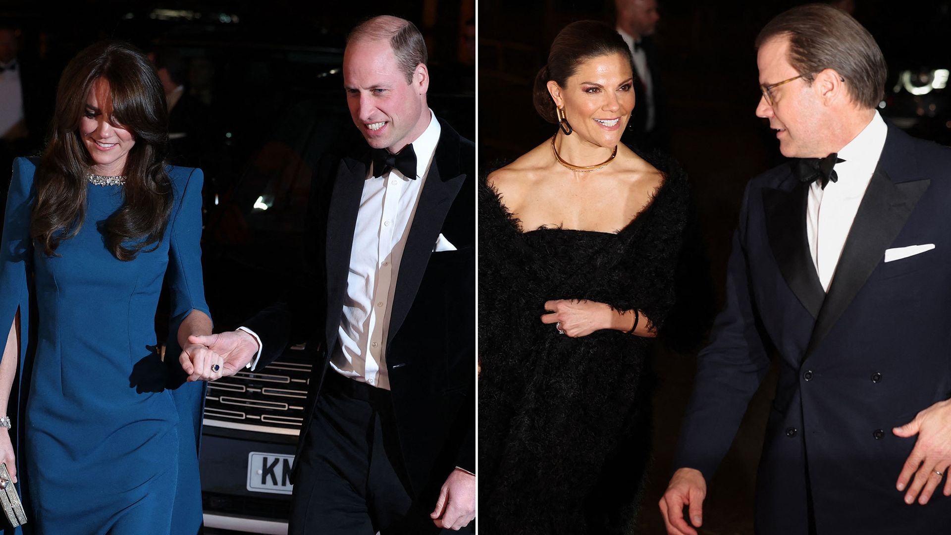 Split of William and Kate and Swedish royals at Royal Variety Performance