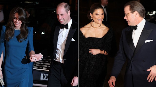 Split of William and Kate and Swedish royals at Royal Variety Performance