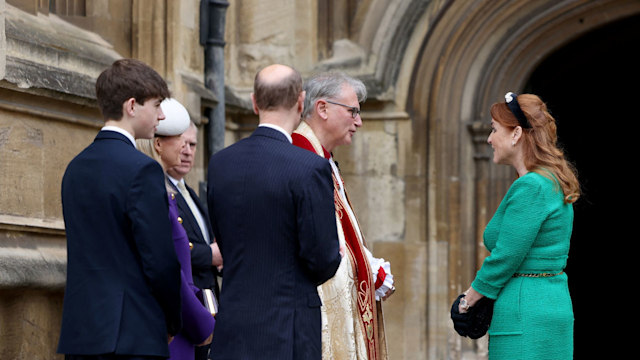 royals outside church windsor castle