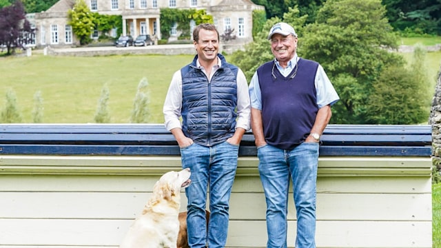 Peter Phillips and Captain Mark Phillips at Gatcombe Park