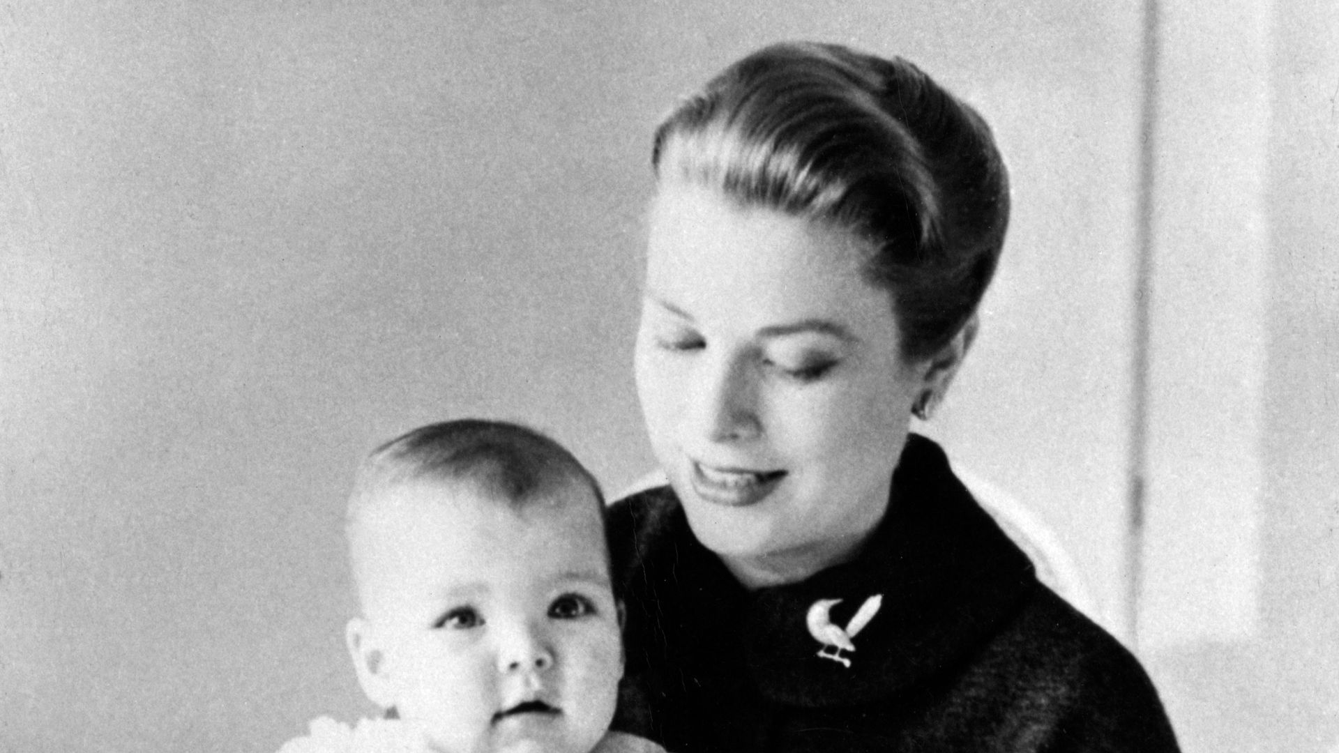 Grace Kelly with baby Princess Caroline
