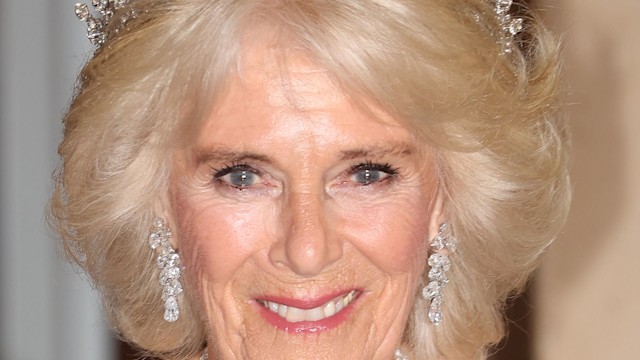 Queen Camilla wearing a tiara