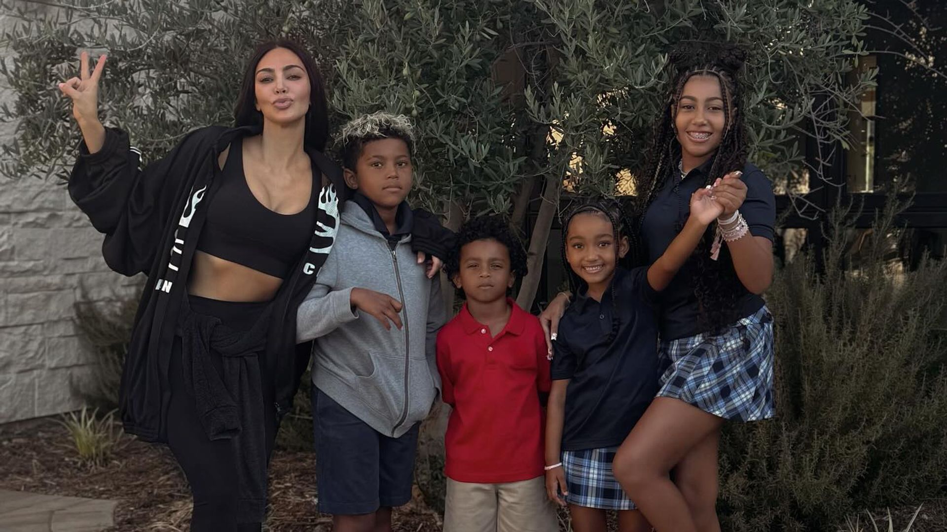 North West towers over her family in rare photo of all Kardashian cousins