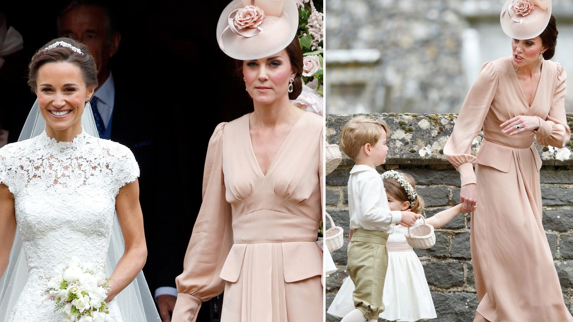 Princess Kate at Pippa Middleton's wedding with Prince George