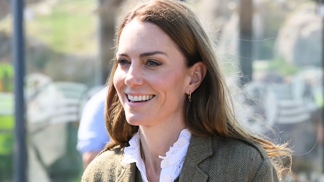 Princess Kate smiling walking through crowd in Scotland