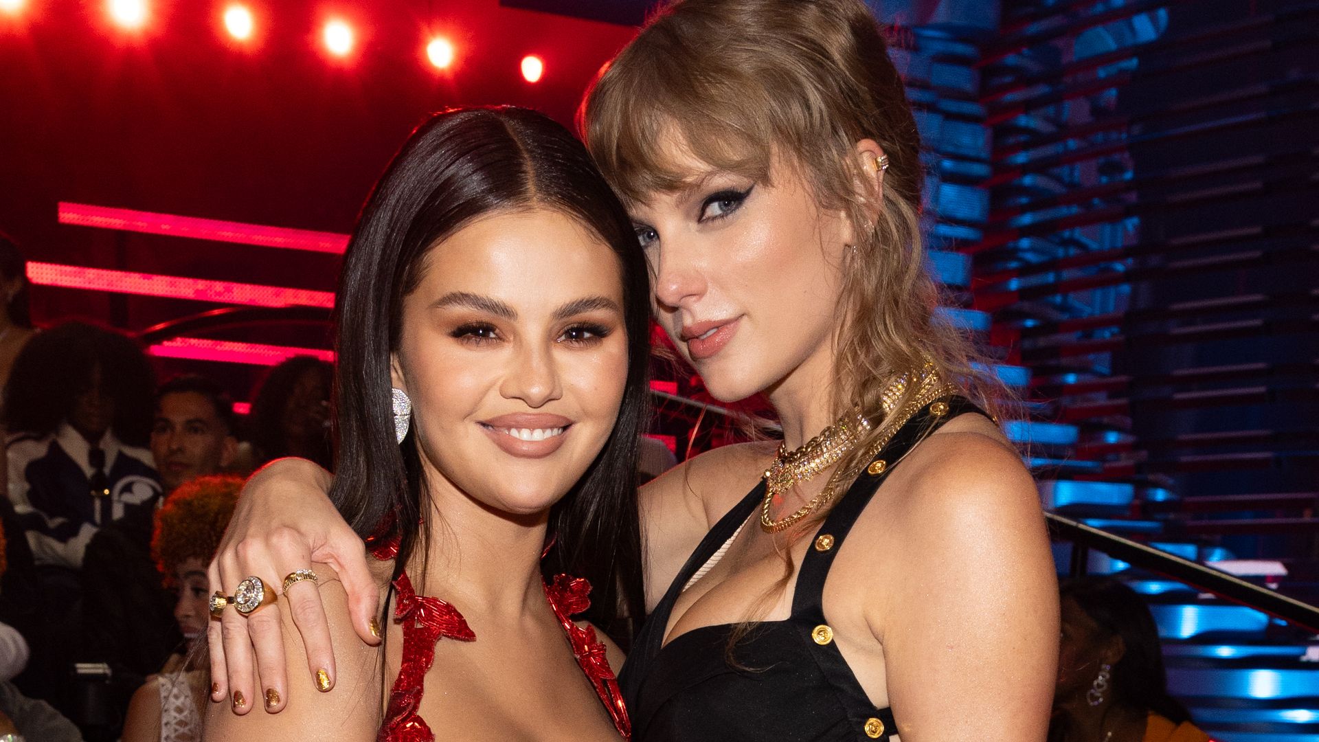 Selena Gomez and Taylor Swift at the 2023 MTV Video Music Awards